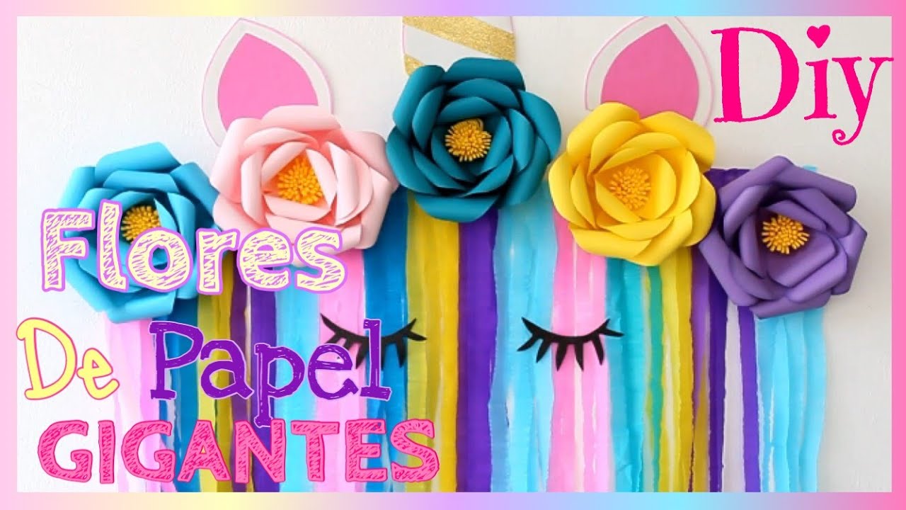 COMO HACER UN UNICORNIO CON FLORES DE PAPEL || DECORACIÓN SUPER FÁCIL Y SENCILLA