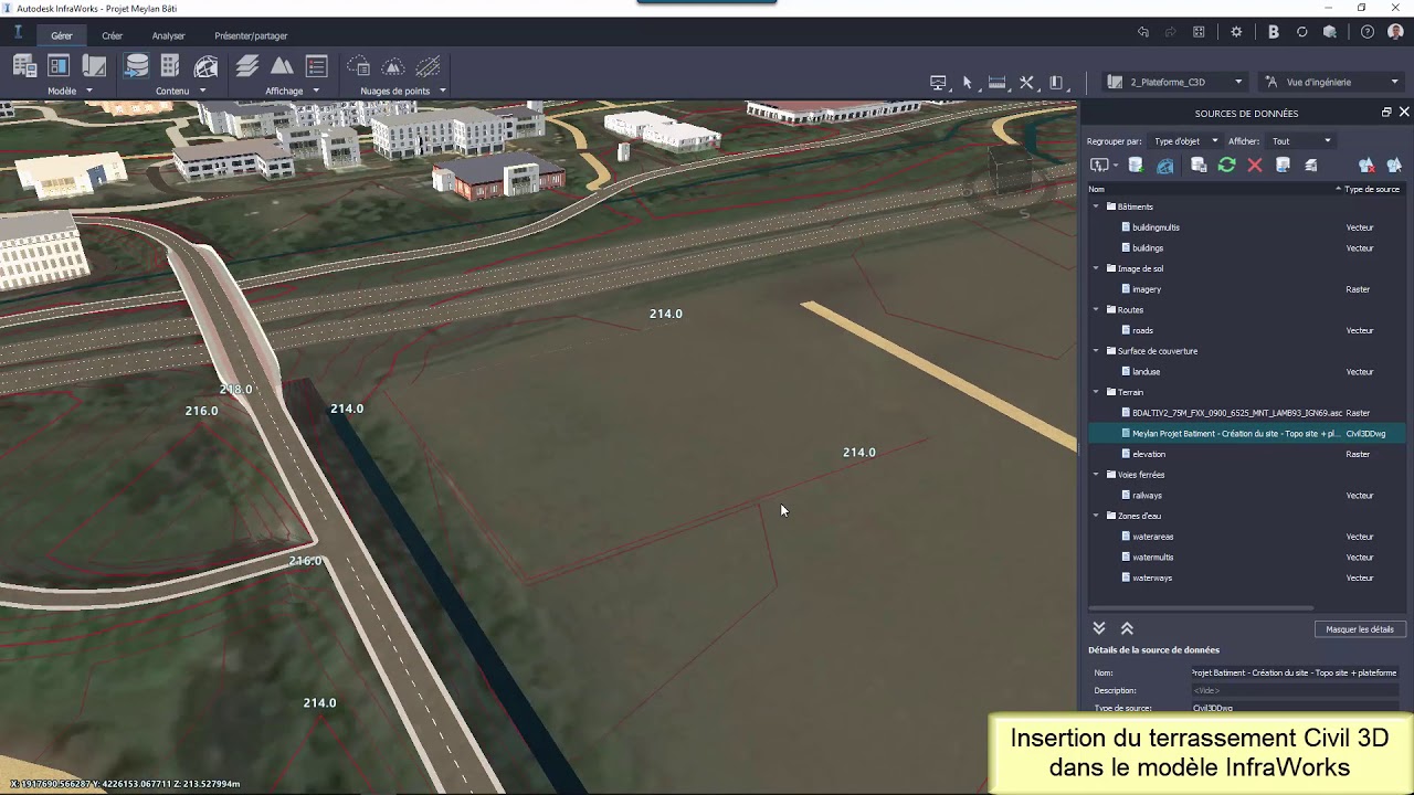 Vidéo3 - Tutoriel BIM géoréf - Civil 3D, Revit et InfraWorks