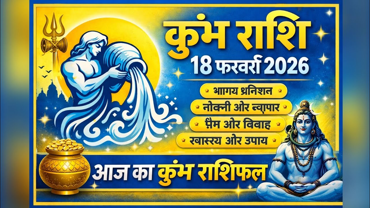कुंभ राशि राशिफल 18 फरवरी 2026 | आज का कुंभ राशिफल | Kumbh Rashifal 18 February 2026 