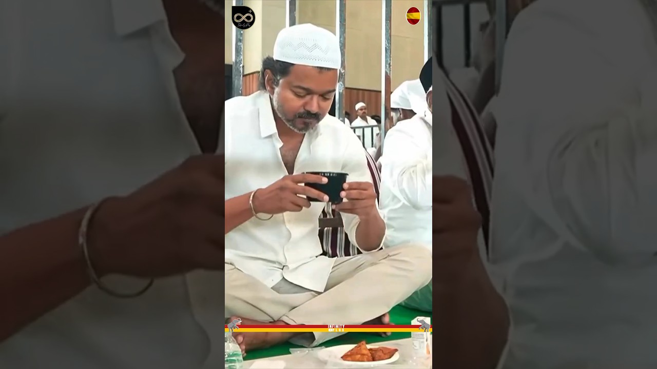 Thalapathy Vijay Drinking Iftar Snacks🔥| TVK | Aadhav Arjuna | Ramzan Nombu | Jananayagan