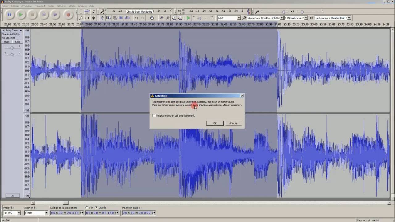 Prise en main d'Audacity - Réaliser une boucle