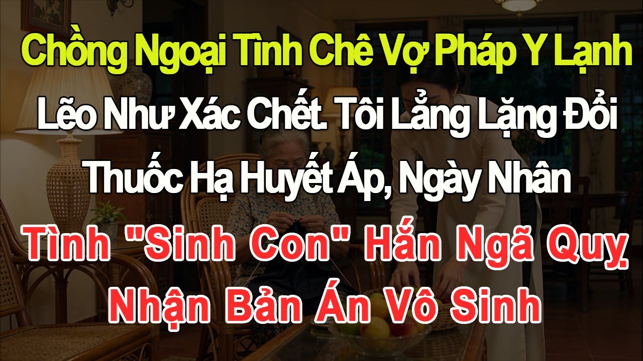 Chồng ngoại tình chê vợ lạnh; tôi đổi thuốc hạ huyết áp, nhân tình sinh con, anh nhận án vô sinh.