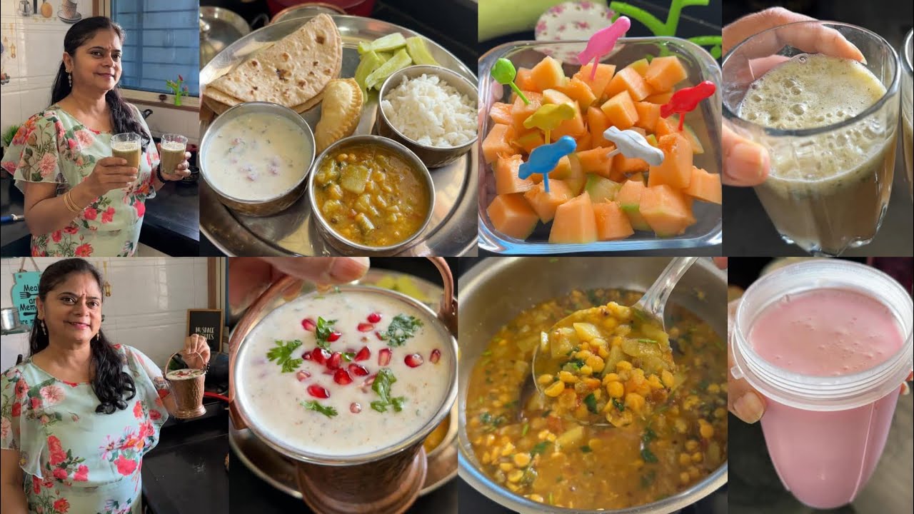khet में anaj का batwara +Breakfast & Lunch🍱 lauki chana dal🌺 fruit raita🌺 lauki juice🌺 phulka roti