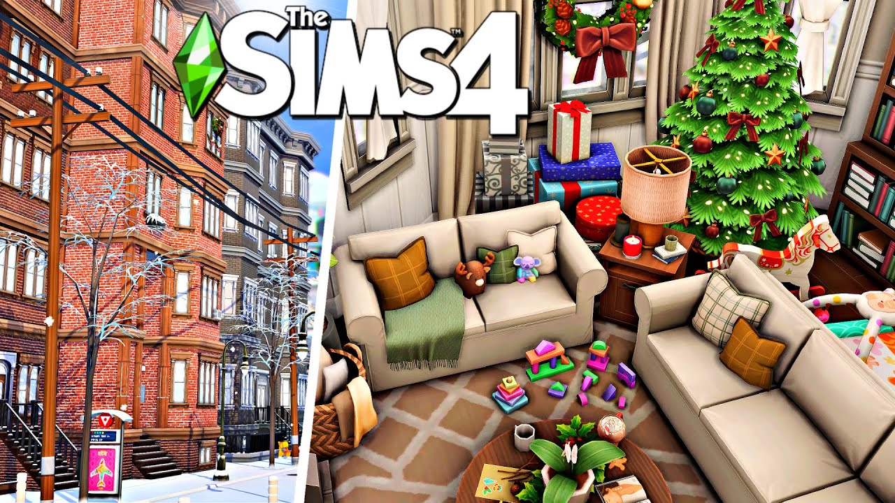 Рождество в городе с новоиспечёнными родителями ❄️🧸 || The Sims 4 Скоростная сборка