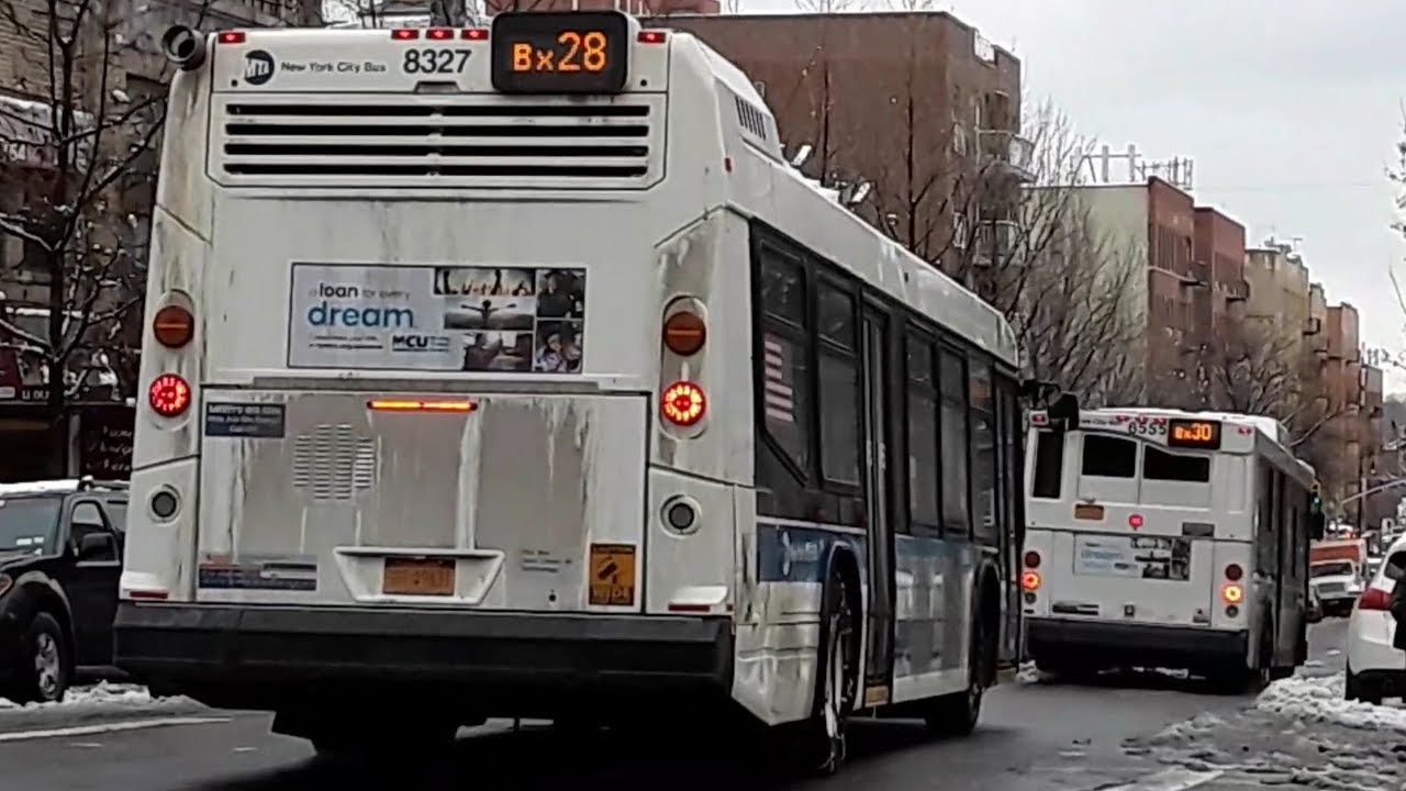 [Rare] MTA: 2005 Orion 07.501 Gen-2 OG Hybrid [6555]|2015 NovaBus LFS [8327] Bx30/Bx28 buses