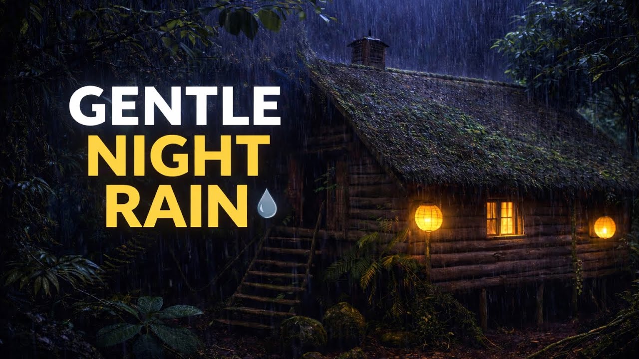 Gentle Rain on Wooden Cabin Roof 🌧️ Deep Sleep & Insomnia Relief (8 Hours)