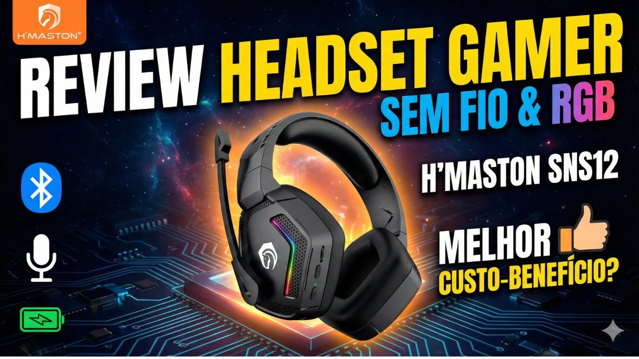 Headset Gamer Sem Fio H’Maston SNS12 é BOM ? Review Completo | Bluetooth, RGB e Baixa Latência!