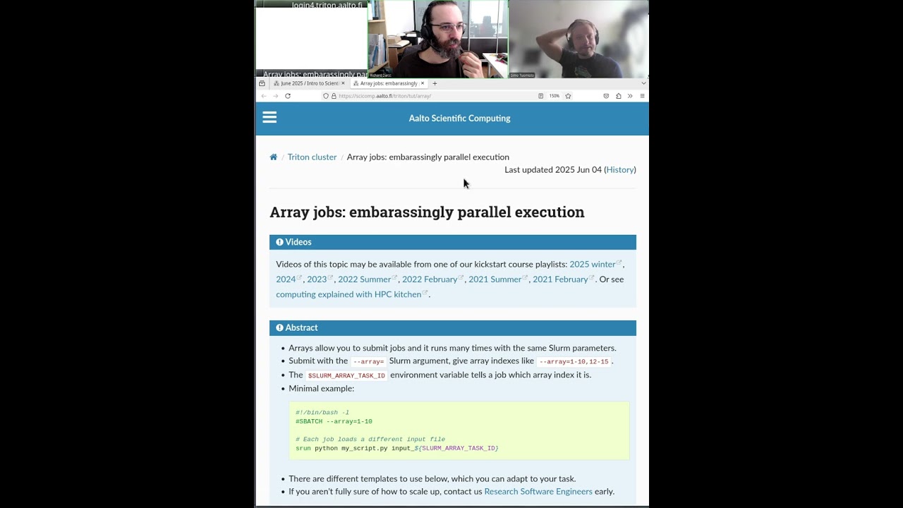 2.3 Array jobs - HPC/SciComp Kickstart summer 2025