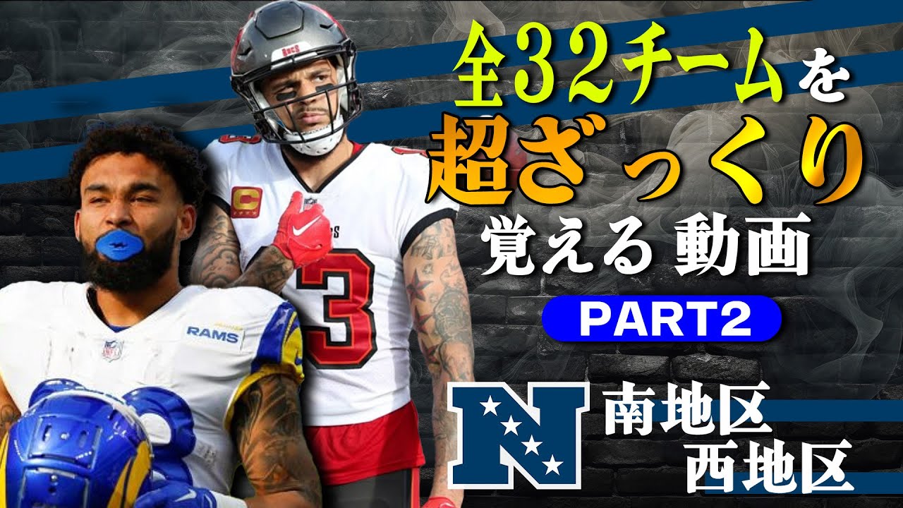 【NFL入門】全３２チームを超ざっくり覚える動画② NFC南地区＆西地区編