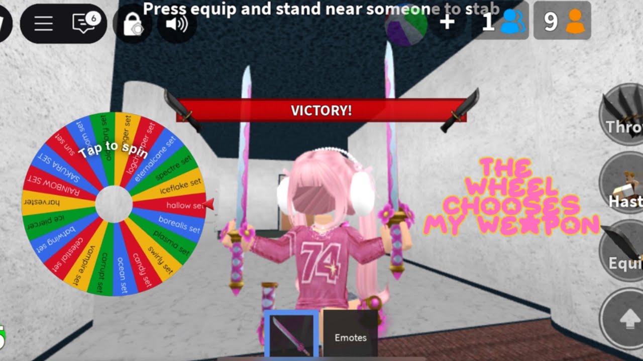 THE WHEEL CHOOSES MY WEAPON IN MM2 (MOBILE MONTAGE)