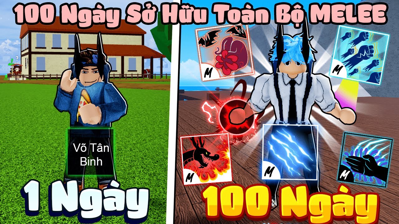 NOXUSS H&agrave;nh Tr&igrave;nh 100 NG&Agrave;Y Thức Tỉnh TO&Agrave;N BỘ 12 V&Otilde; MELEE HUYỀN THOẠI Trong Blox Fruit | Roblox