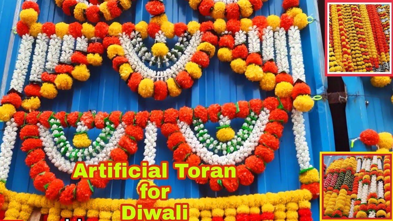 Crawford Market Madhe Diwali Sathi Artificial Toran || savideos
