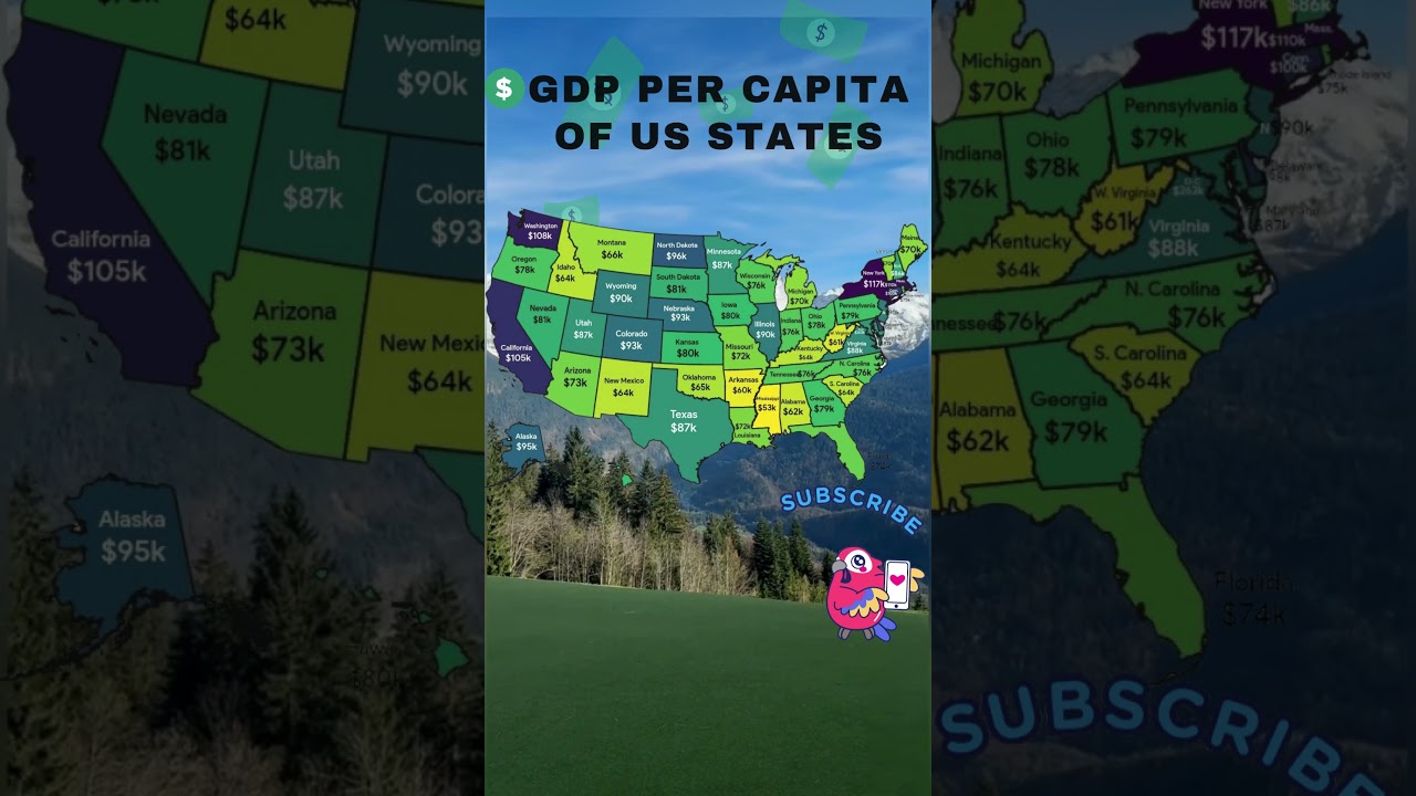 GDP per capita of us states