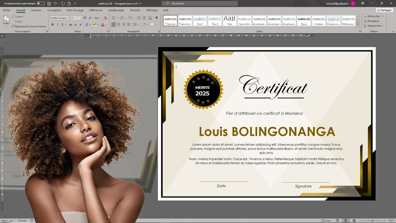Certificat Professionnel en Ms Word 2025