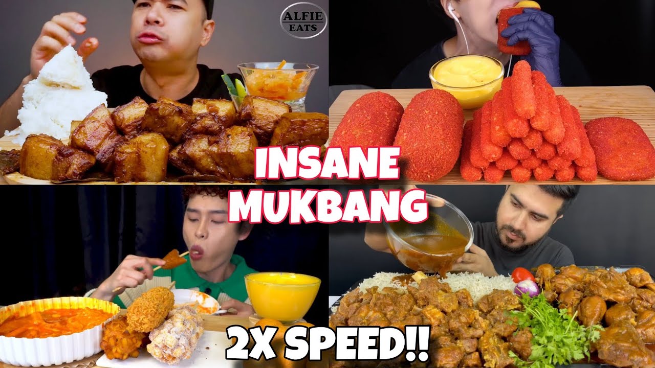 2X SPEED!!🔥 ASMR MUKBANGERS AROUND THE WORLD| INSANE MUKBANG | FAST MOTION EATING SHOW