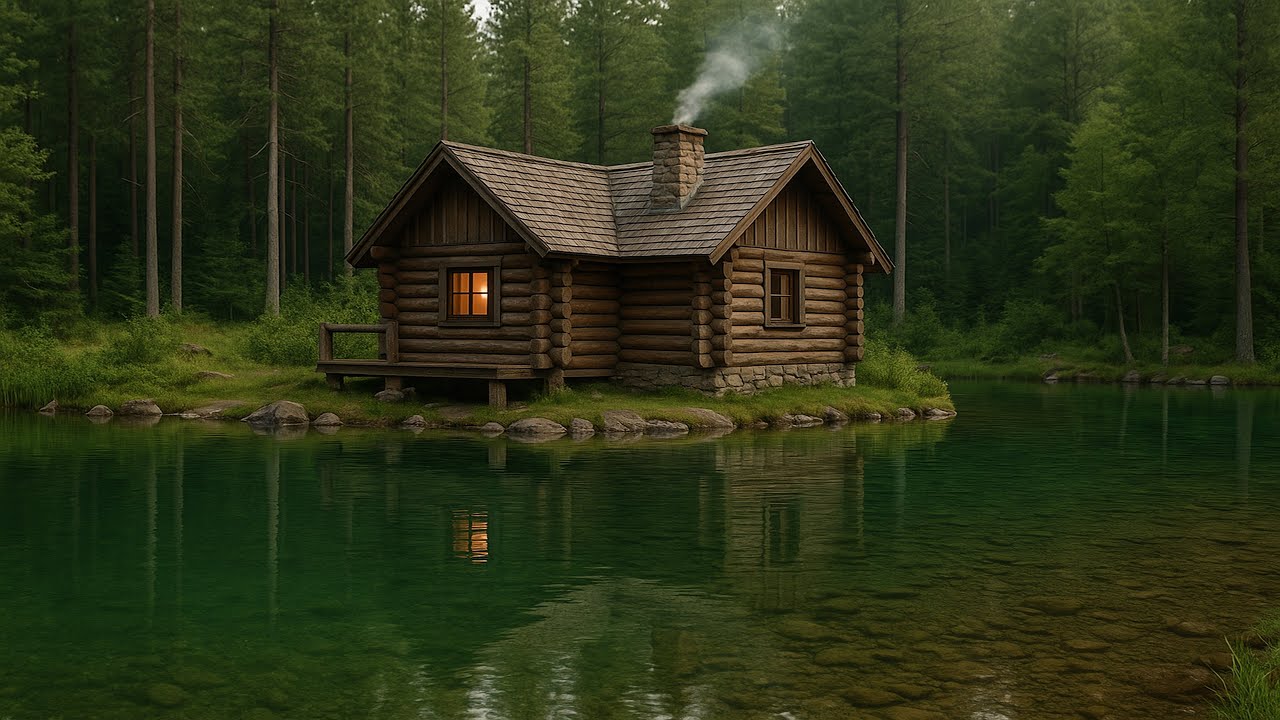 Cabin Lake Ambience #01 | 8H Birdsong & Lake Water Sounds for Deep Sleep 4K | by Lengau Lee