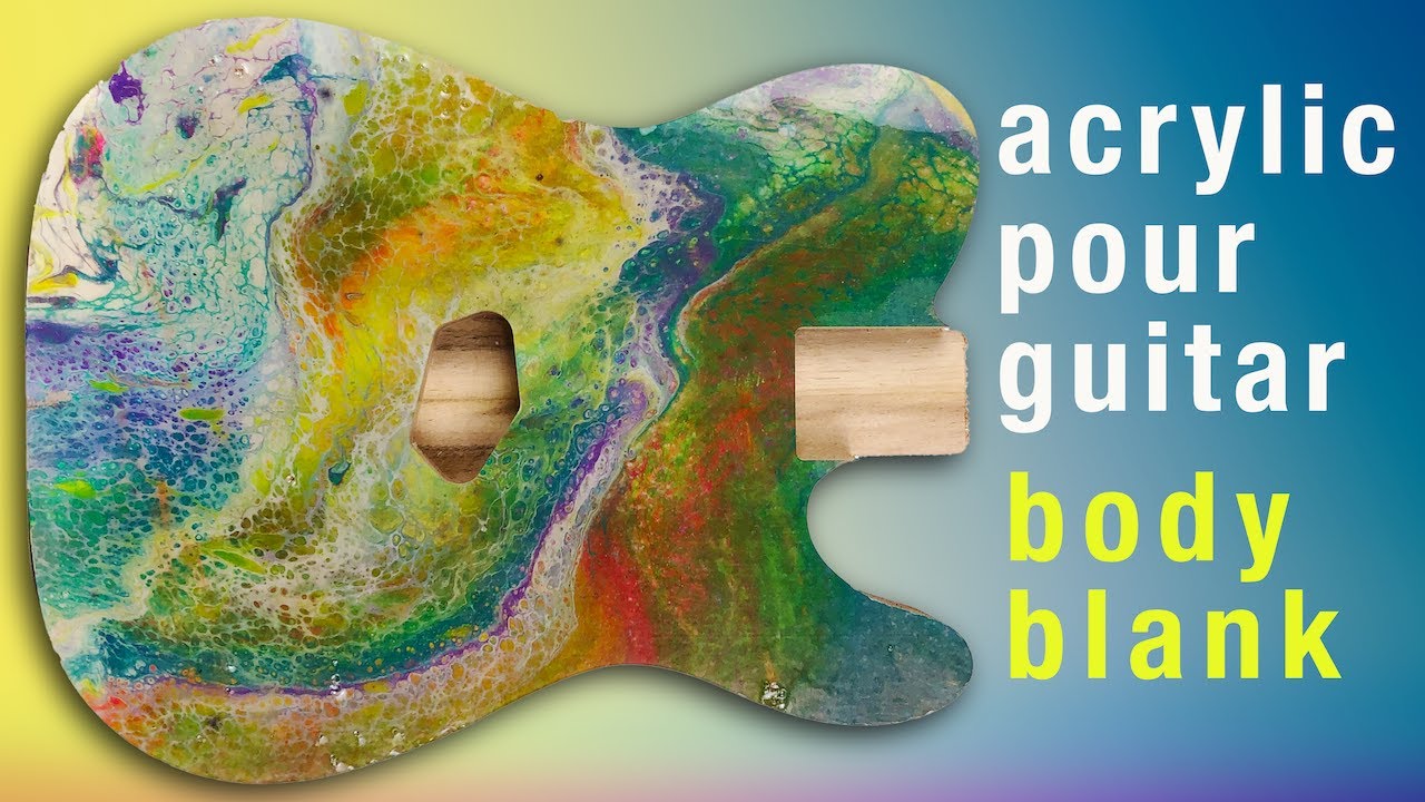 Acrylic Pour Guitar Body Blank