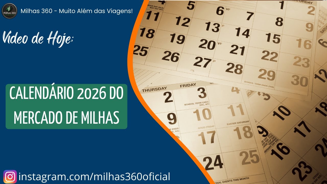 Calendário 2026 do Mercado de Milhas