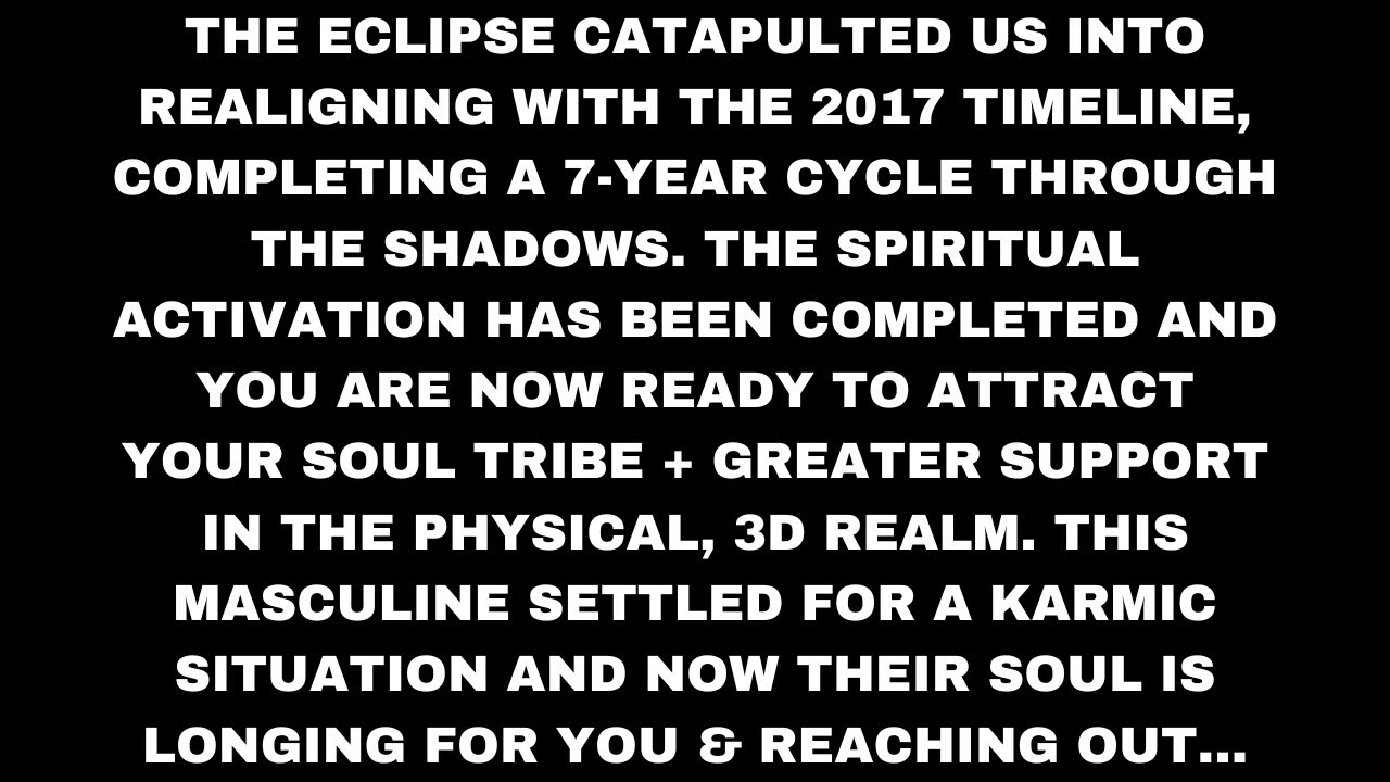 Since the eclipse, we've realigned with a 2017 timeline (which is why things feel different).