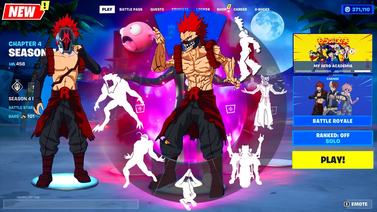 Fortnite x My Hero Academia: EIJIRO KIRISHIMA doing Funny Built-In Emotes #5