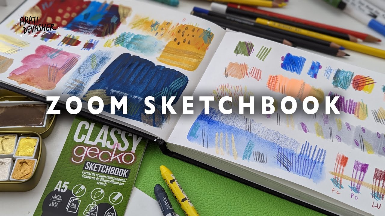 How I START a NEW SKETCHBOOK: Art Gecko Classy + testing it by SKETCHING over ZOOM + a mini tour