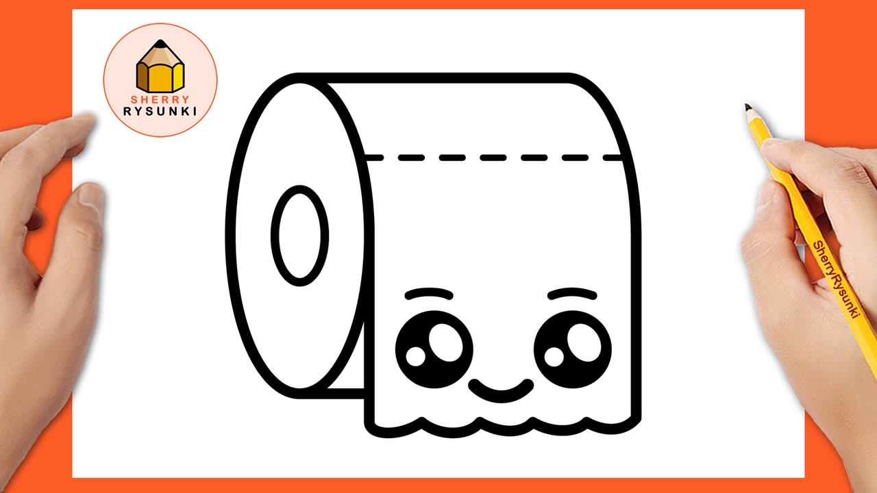 Jak Narysować Papier Toaletowy Kawaii 🧻 | Rysowanie Krok po Kroku