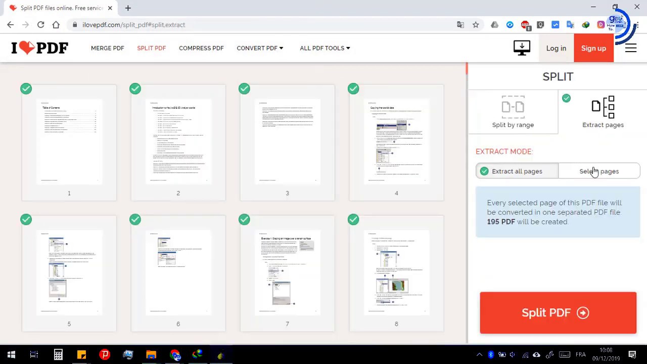 How To Extract 1 page from PDF file (online)