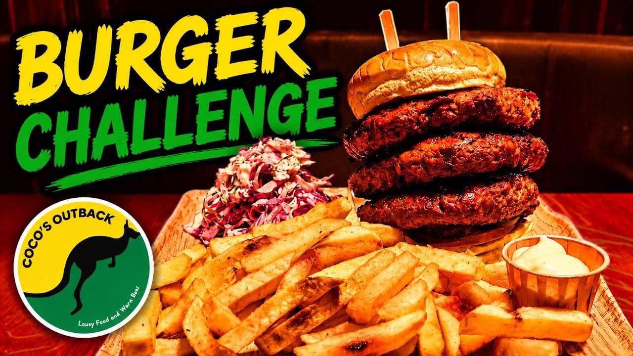 THE COCO'S OUTBACK BURGER CHALLENGE! CAN I GET MY NAME ON THE WALL OF FAME WITH BEARD MEATS FOOD?!