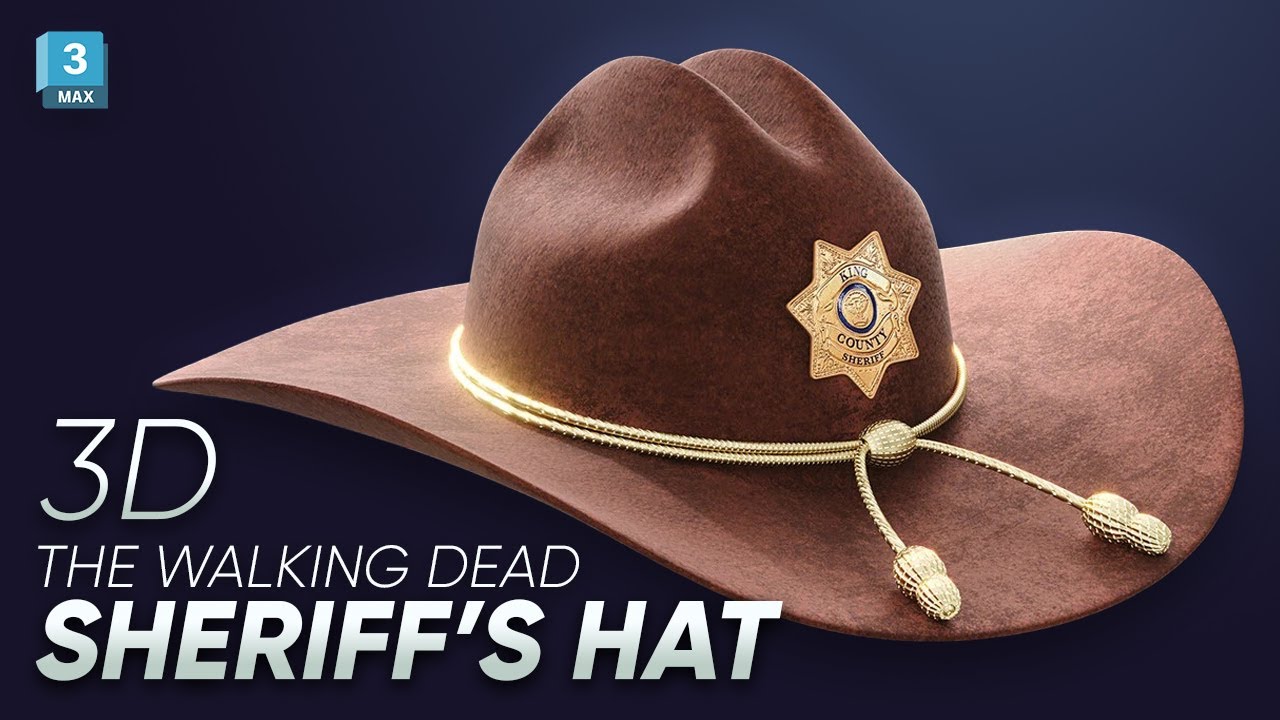The Walking Dead Sheriff's Hat 3D Modeling in 3DSMAX
