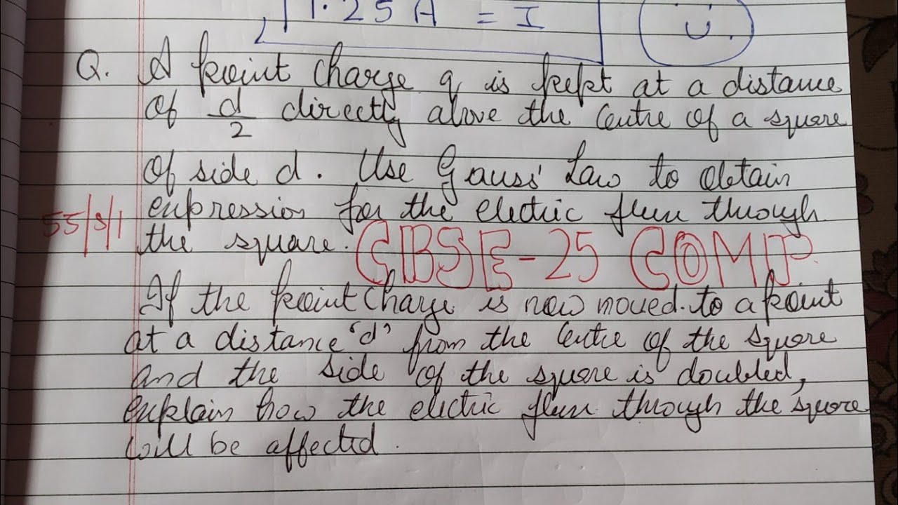 A point charge q is kept at a distance of d/2 directly above the centre of a square of side d use