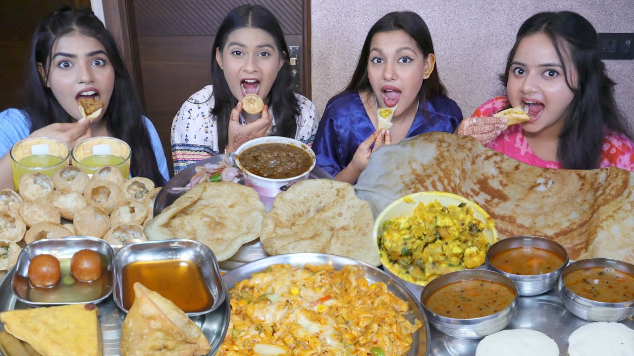 Street Food Challenge | Biggest Dosa, Golgappa, Chole Bhature, Samosa, Pasta, Gulab Jamun Challenge