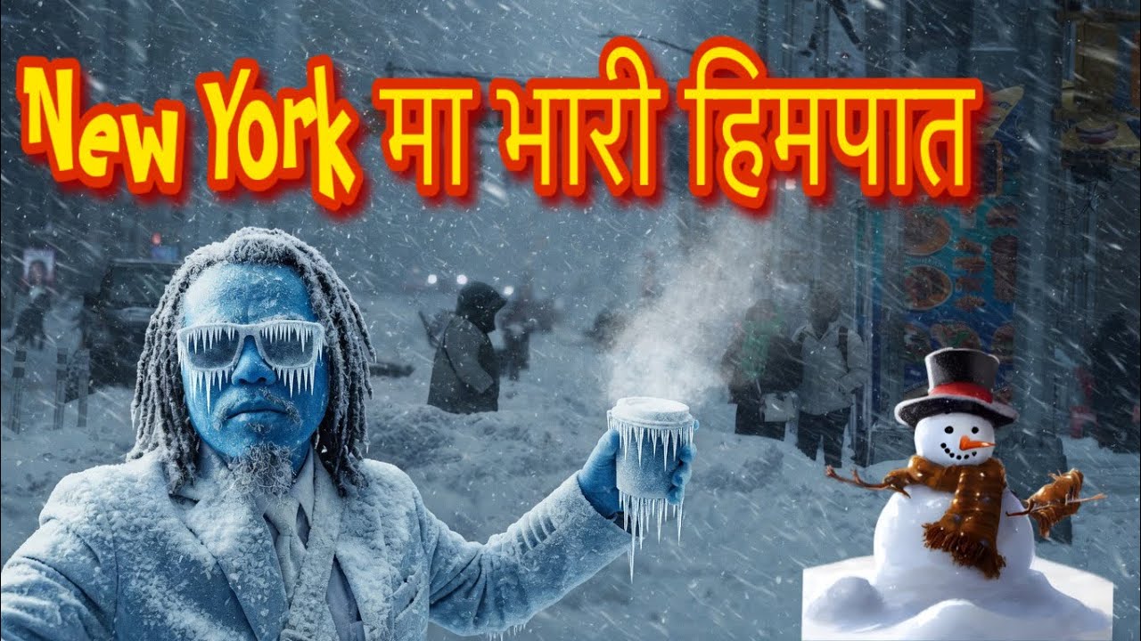 New York City ma kada snow paryo lastai jado🥶❄️4K😎