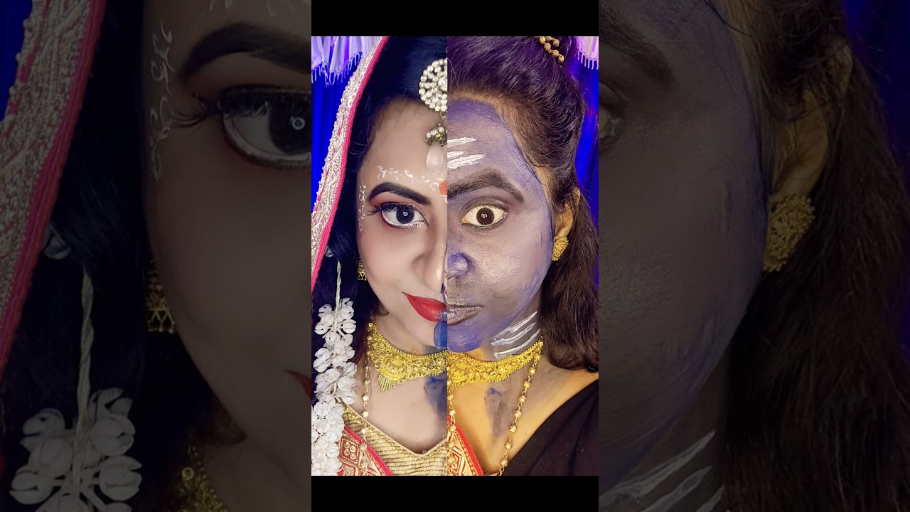 Shiv Gauri Makeup look. ✨ (Navratri special ) #navratri  #shorts #shortsfeed #shiva #makeup #shorts