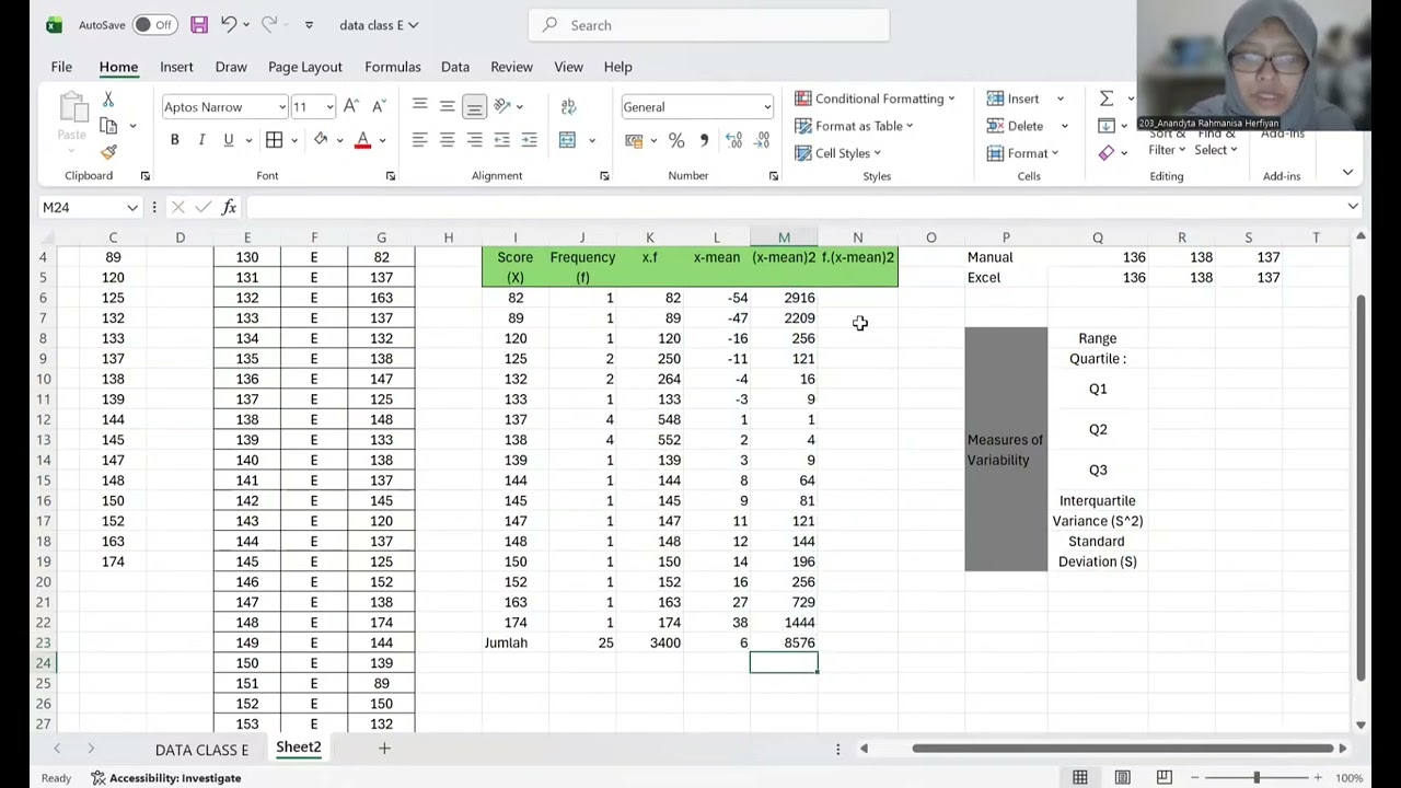 Tutorial: Calculating Measure of Tendency, Measure of Variability, and Draw a Polygon on Excel