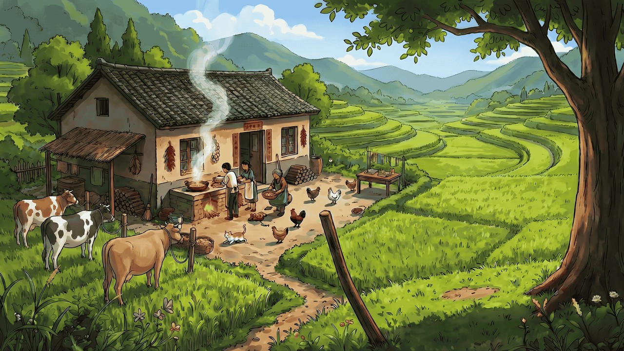 From Rice Fields to Quiet Lantern Nights | A Peaceful Countryside Village Life | Ghibli Inspired