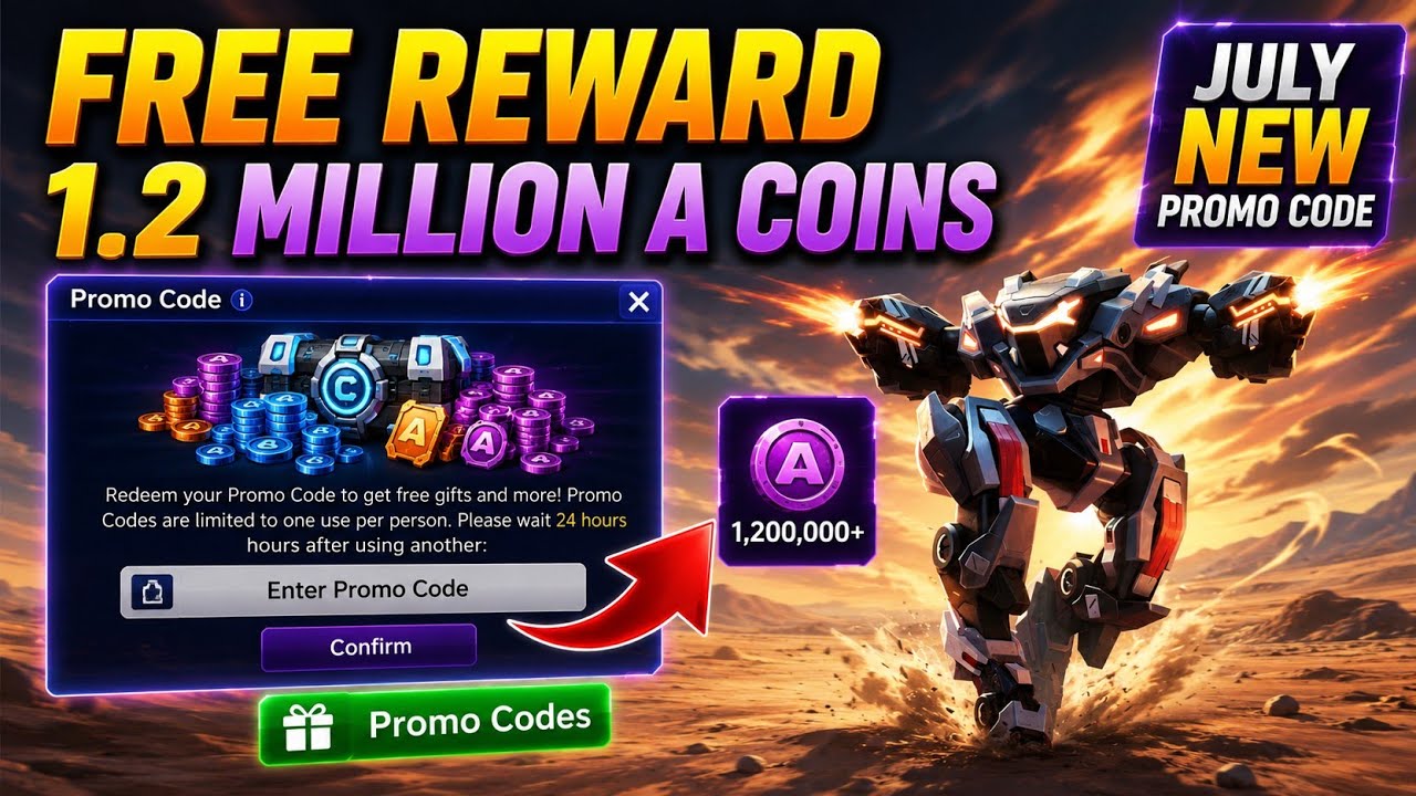 ❌DON'T MISS 1.2 MILLION FREE🪙A-COINS + 1 MILLION CREDITS?😱❗ LATEST JULY 2026 PROMO CODES #mecharena 