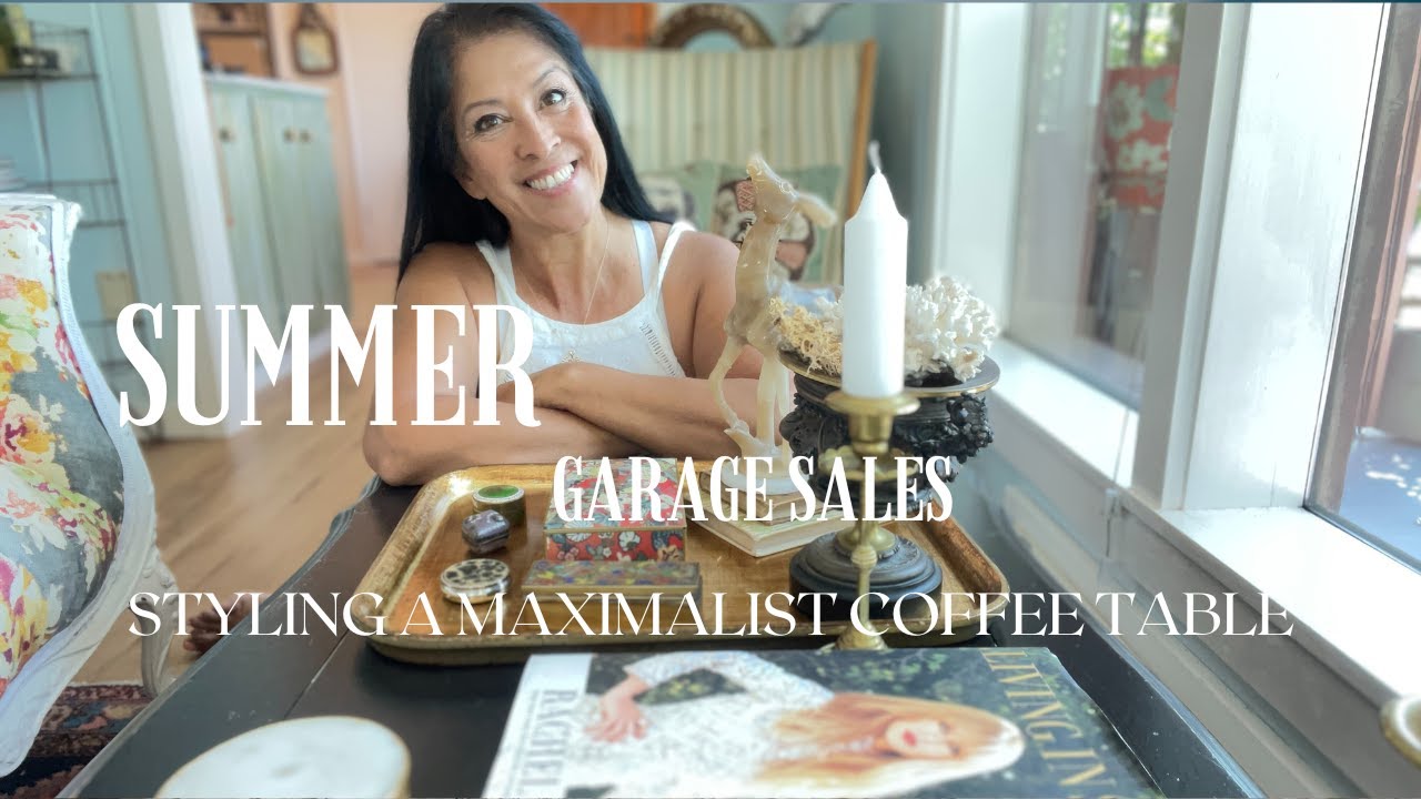 LET'S HIT SOME GARAGE SALES! Then style a maximalist coffee table with vintage and antique finds.