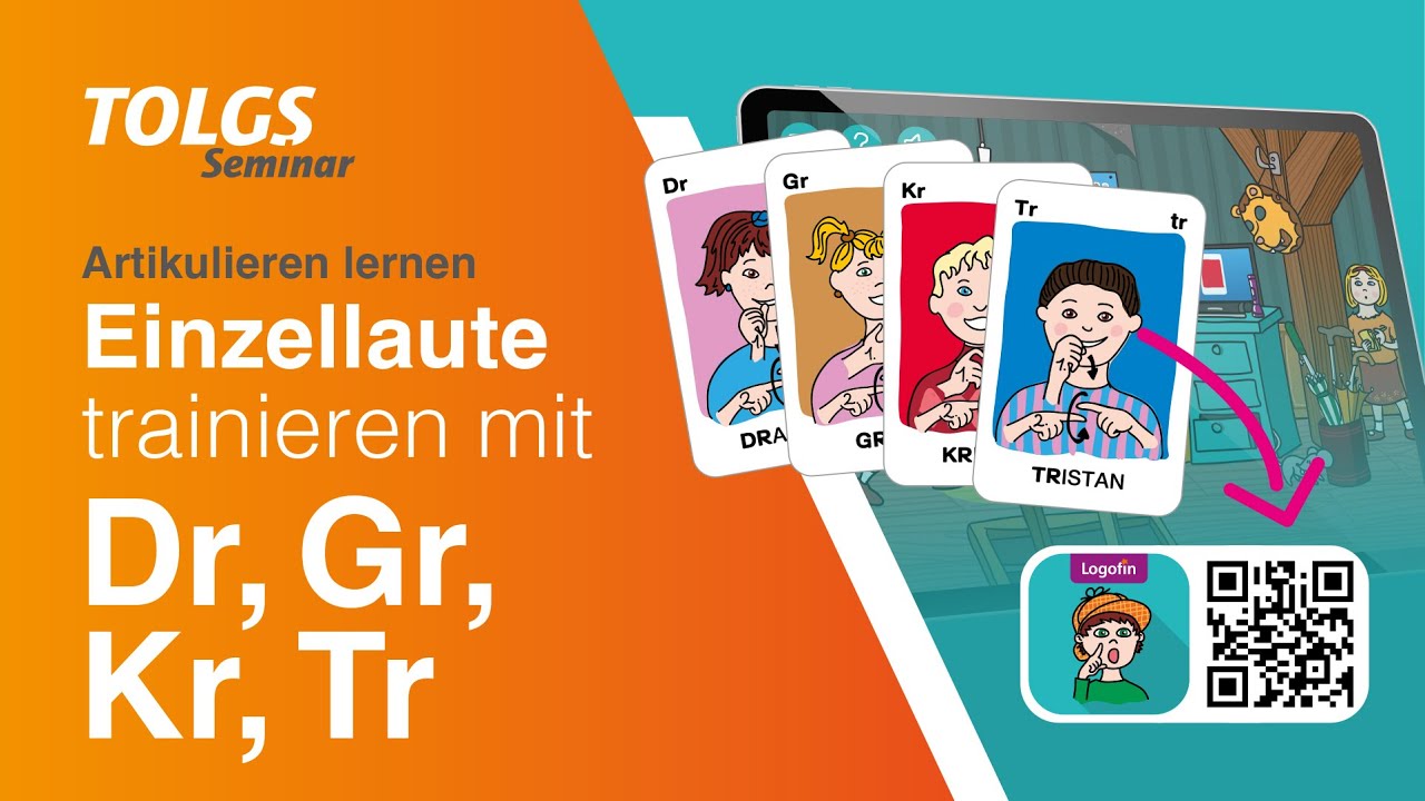Sprechen lernen – Einzellaute „Dr, Gr, Kr, Tr“ üben – in der Artikulations-App