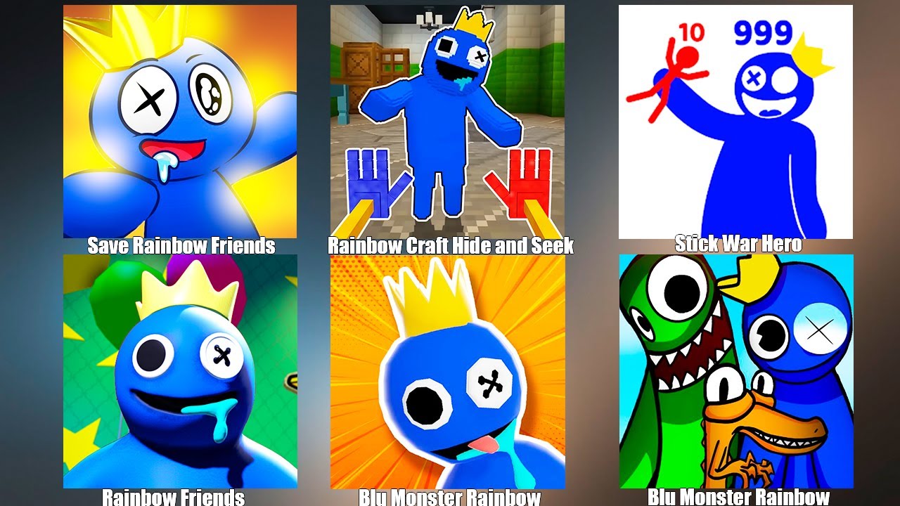 Rainbow Friends - Радужные Друзья,Save Rainbow Friends,Blu Monster Rainbow,Stick War Hero
