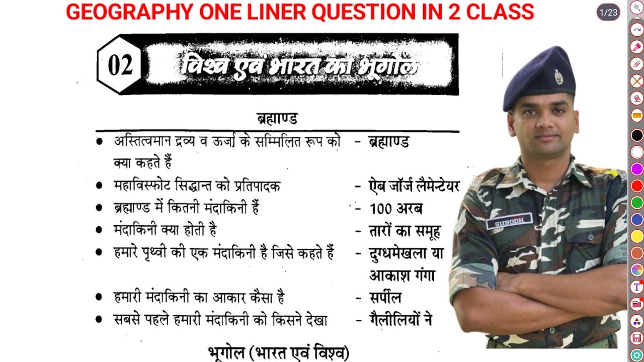 geography 1000 One liner Question in one hour