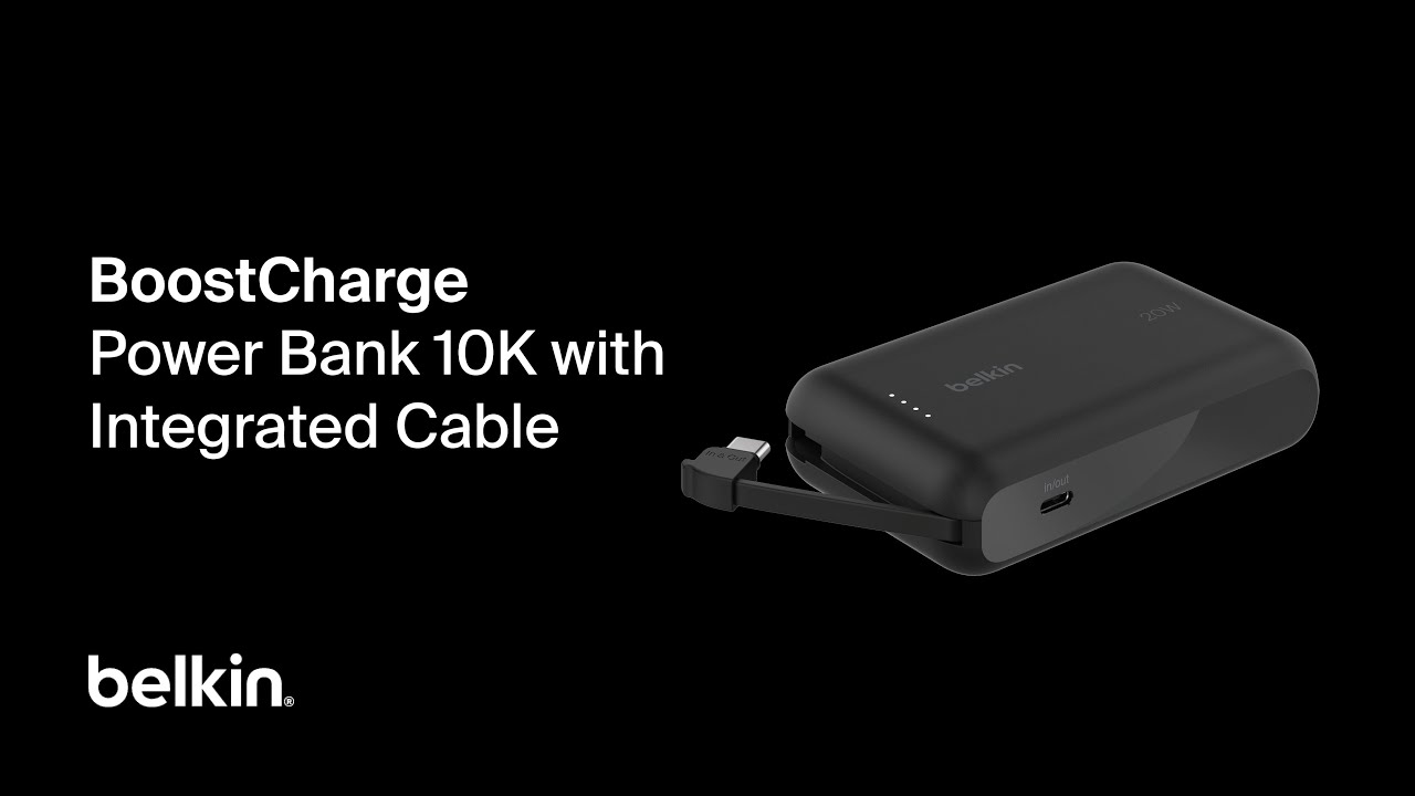 Belkin BoostCharge Power Bank 10K with Integrated Cable