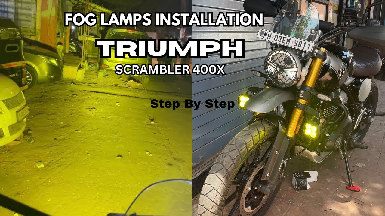 ПРОТИВОТУМАННЫЕ ФАРЫ УСТАНОВЛЕНЫ НА TRIUMPH SCRAMBLER 400X. #triumphscrambler400x #triumph #trium...