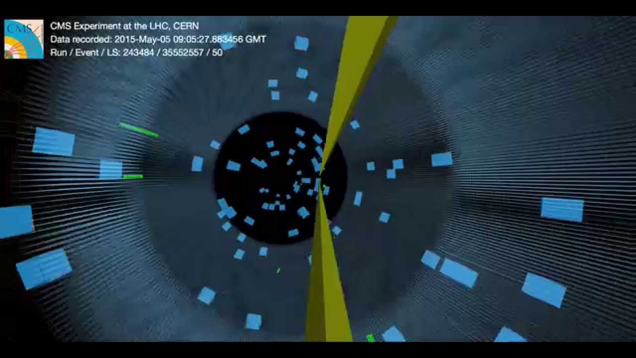CMS event at 900 GeV collision energy &ndash; 5 May 2015