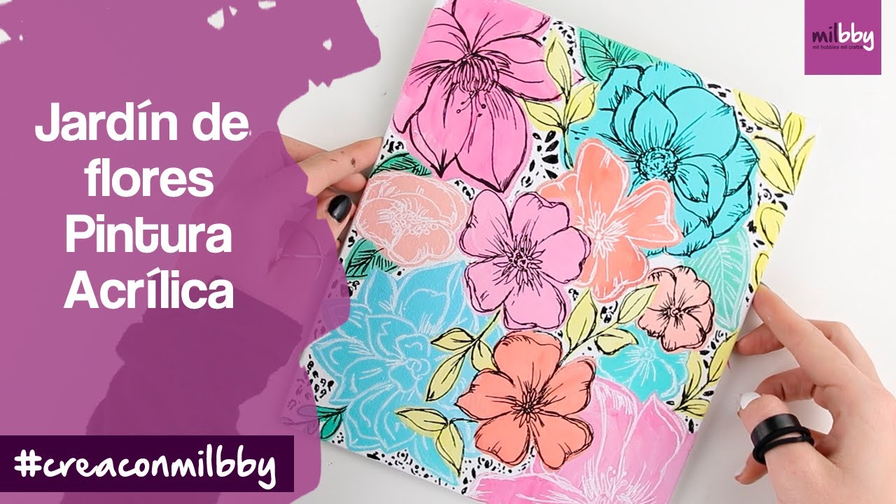 Un jardín de flores | Pintura y rotuladores acrílicos