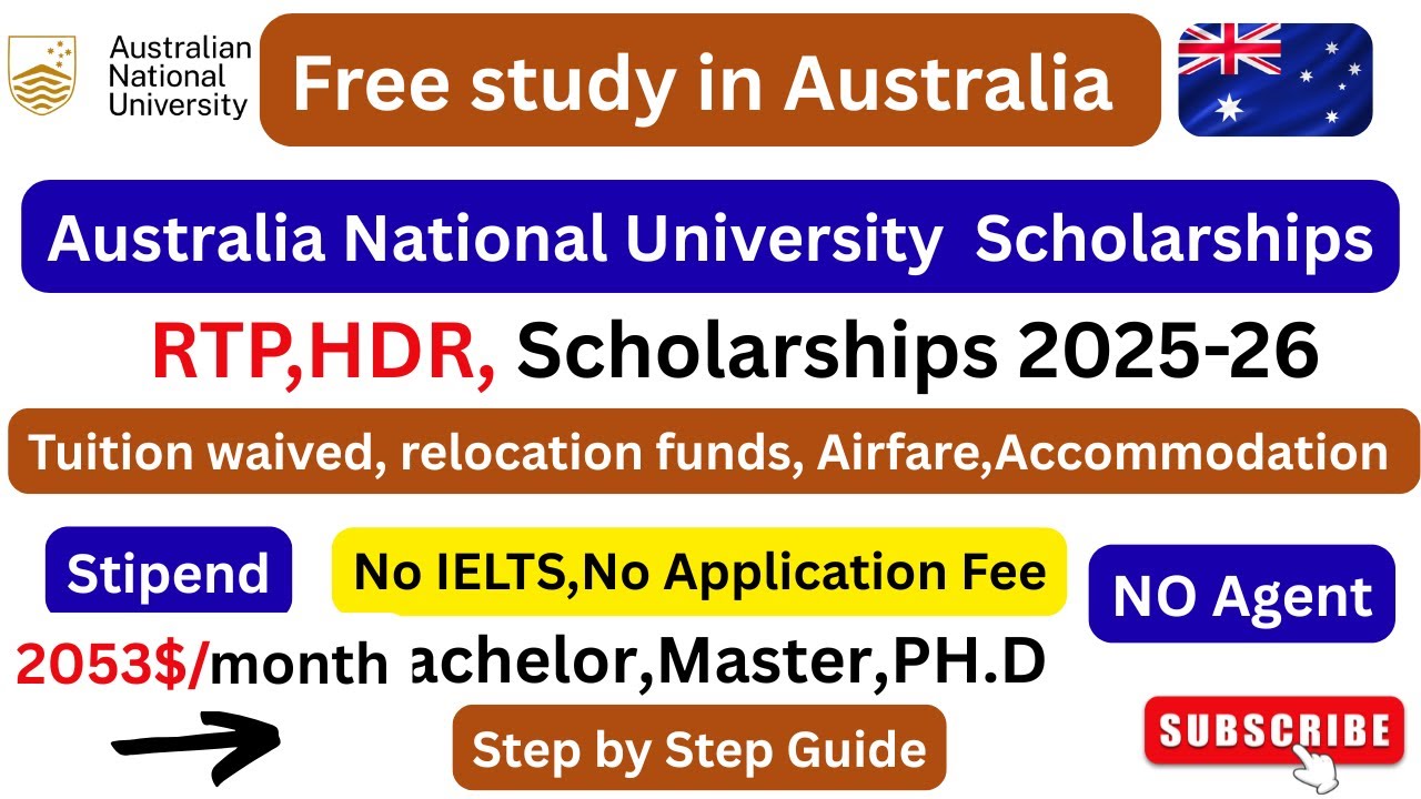 How to Apply for Fully Funded Scholarships at ANU Australia 2025-26 | RTP & HDR Scholarships