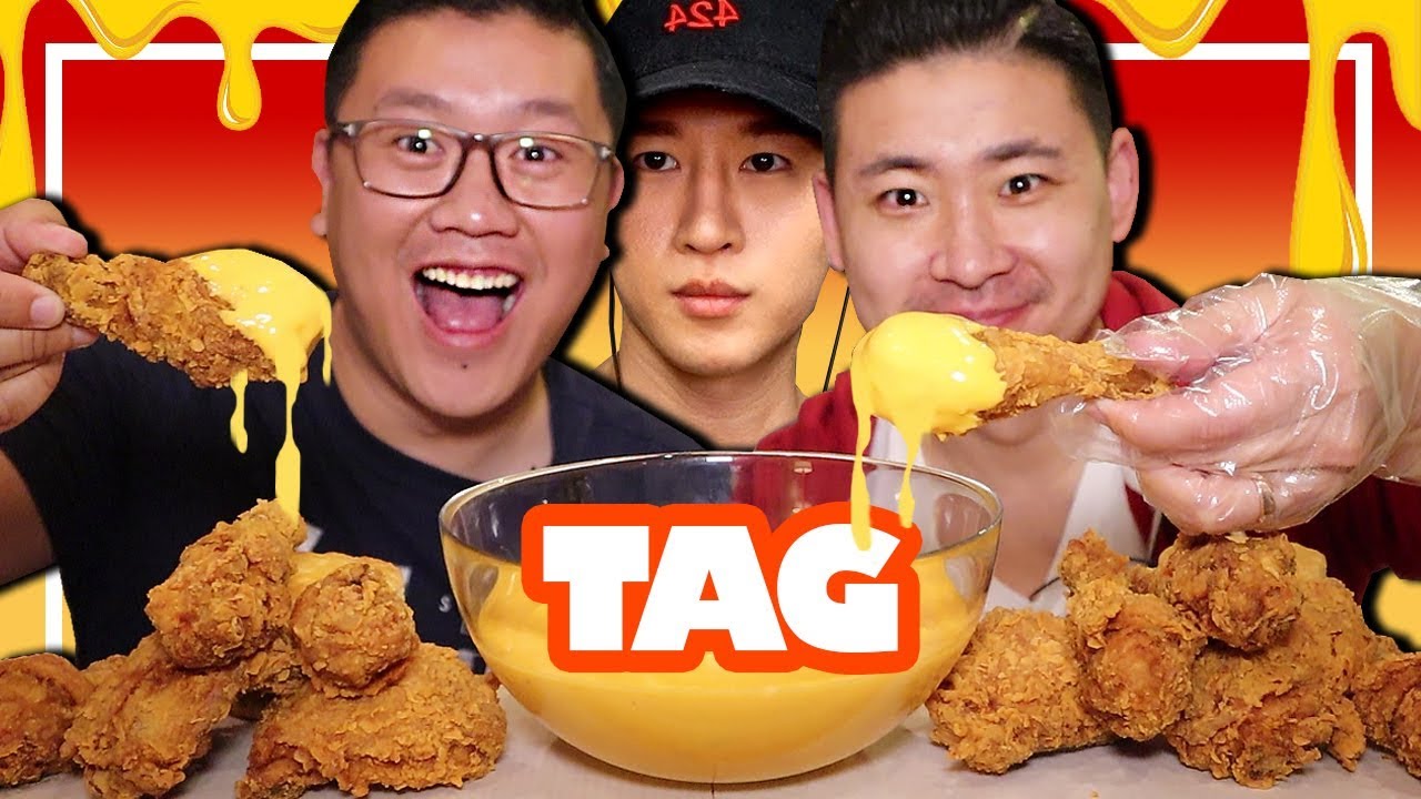 Cheesy Popeye's Spicy Fried Chicken Mukbang - Zach Choi ASMR Tag