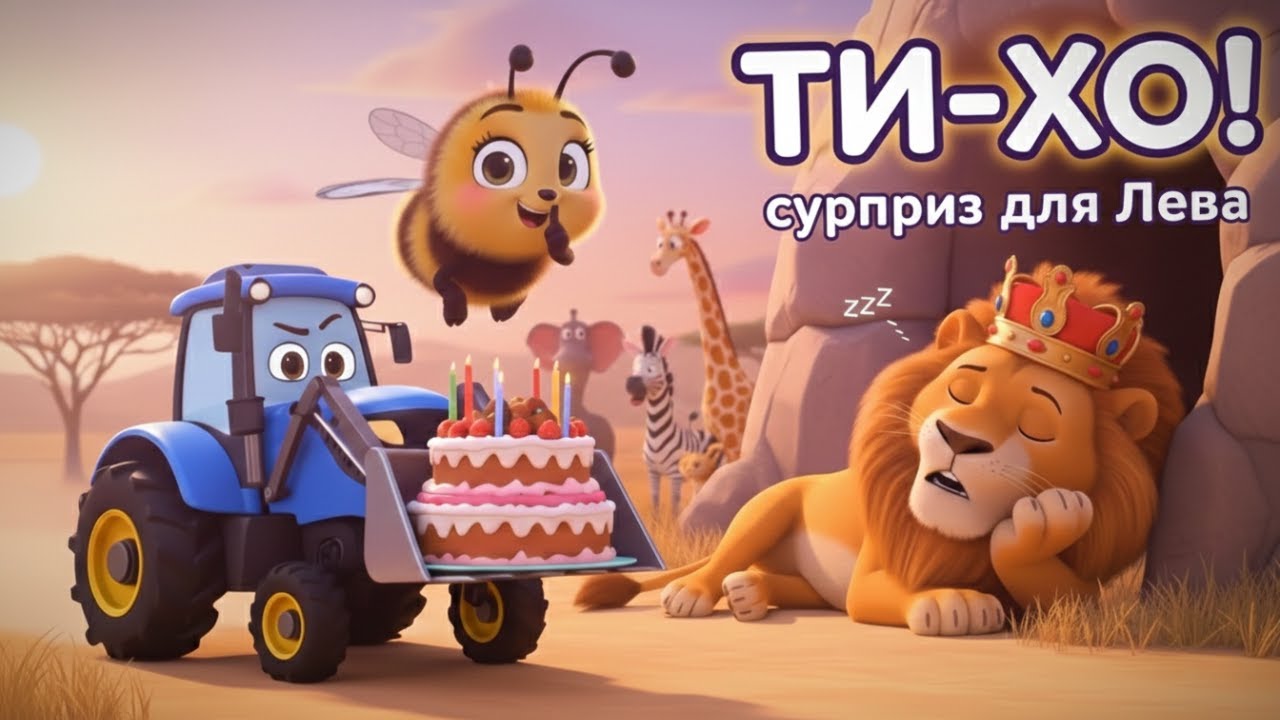 ТИ-ХО! Синій тракторець везе торт для Лева 🦁 Казка‑пісенька про день народження для