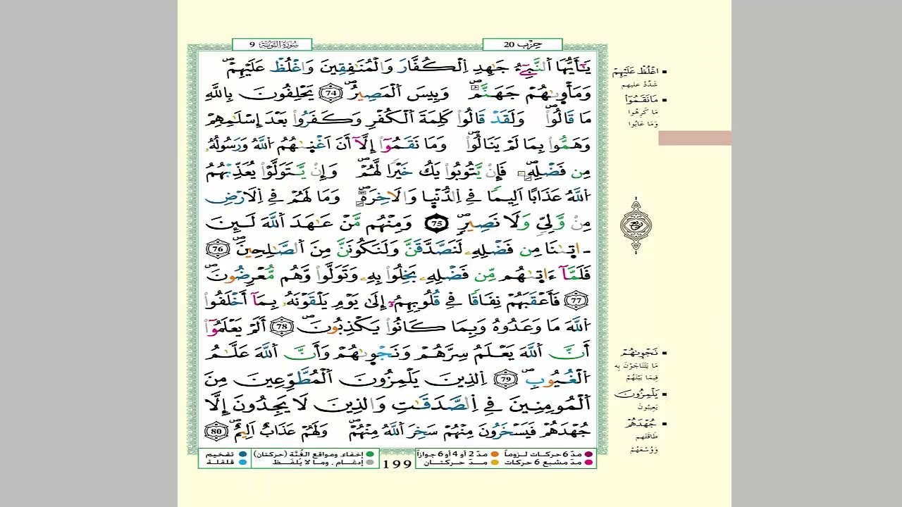 الثمن 6 من الحزب 20 مكرر 7 مرات من المصحف المصور برواية ورش عن نافع للقارئ الشيخ العيون الكوشي