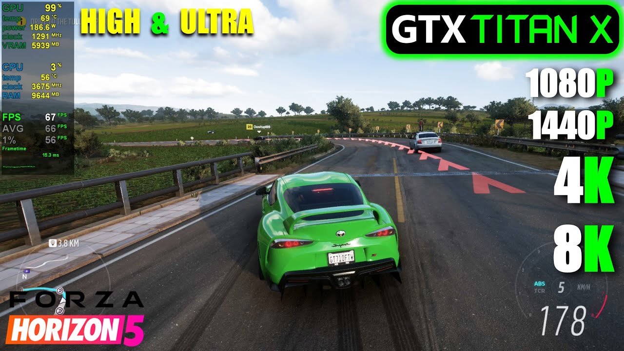 GTX TITAN X | Forza Horizon 5 — 1080p, 1440p, 4K, 8K
