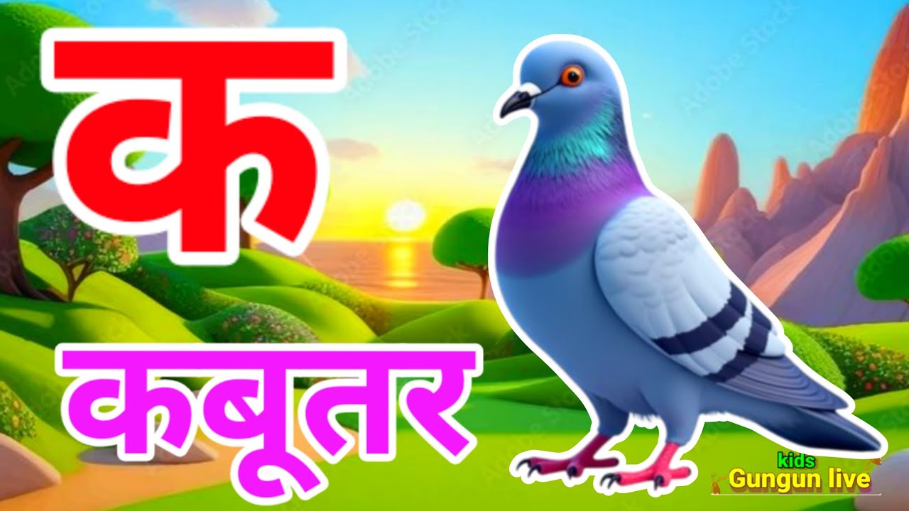 क से कबूतर, अ से आम a se anaar k sekabutar |Hindi varnmala |ABCD क सेकबूतर अ से अनार,for kids💥